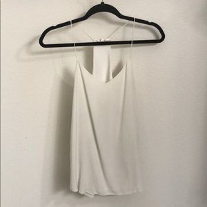 Flowy Spaghetti Strap Racerback Silk Blouse